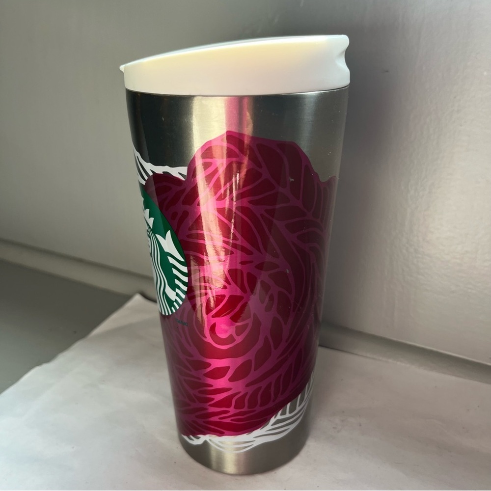 2014 Starbucks ROSE Thermos Tumbler 16oz  - rare and collectible - Picture 4 of 12